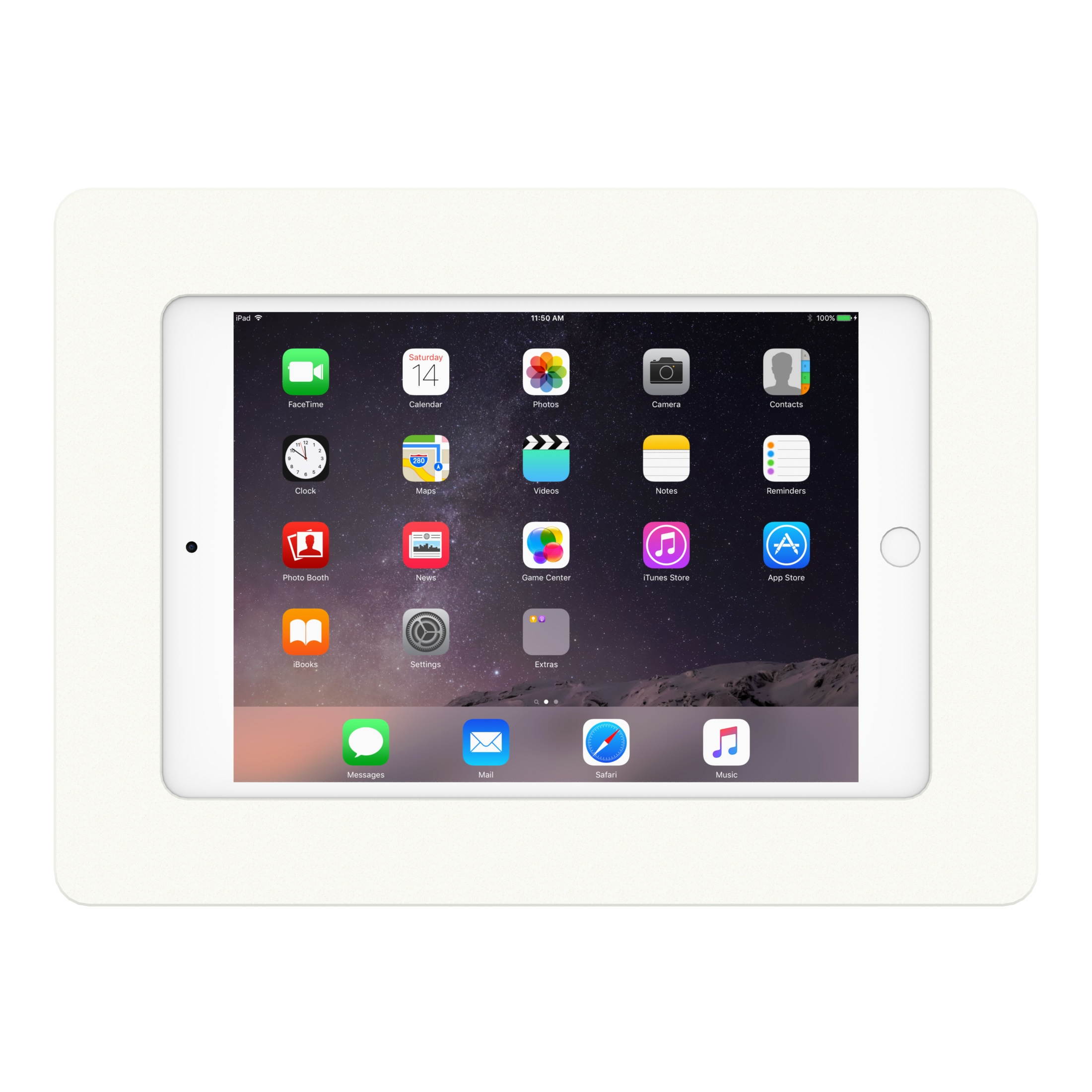 VidaMount White Enclosure and Fixed Removable Glass Mount [Bundle] compatible with iPad Mini 1/2/3