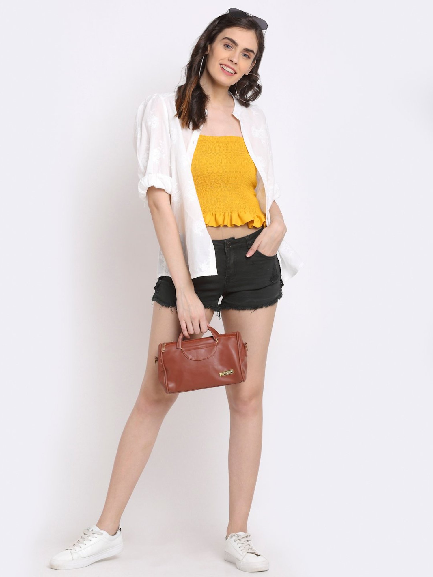 NEUDIS Yellow Square Neck Top