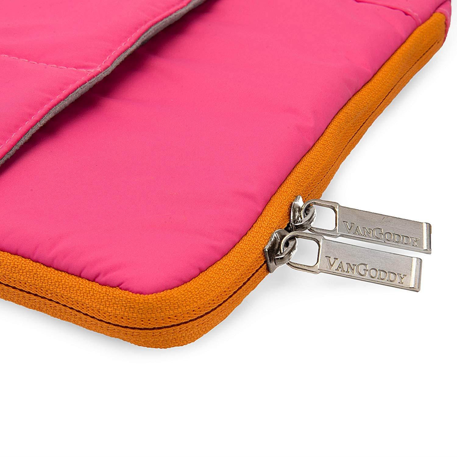 Pillow Zippered Sheen Quilted Sleeve [PNK] for Hipstreet 10 / Quad Core/Equinox 10.1/ HP Slate 8 Plus, Pavilion 10 x2, 10 G2 Tablets