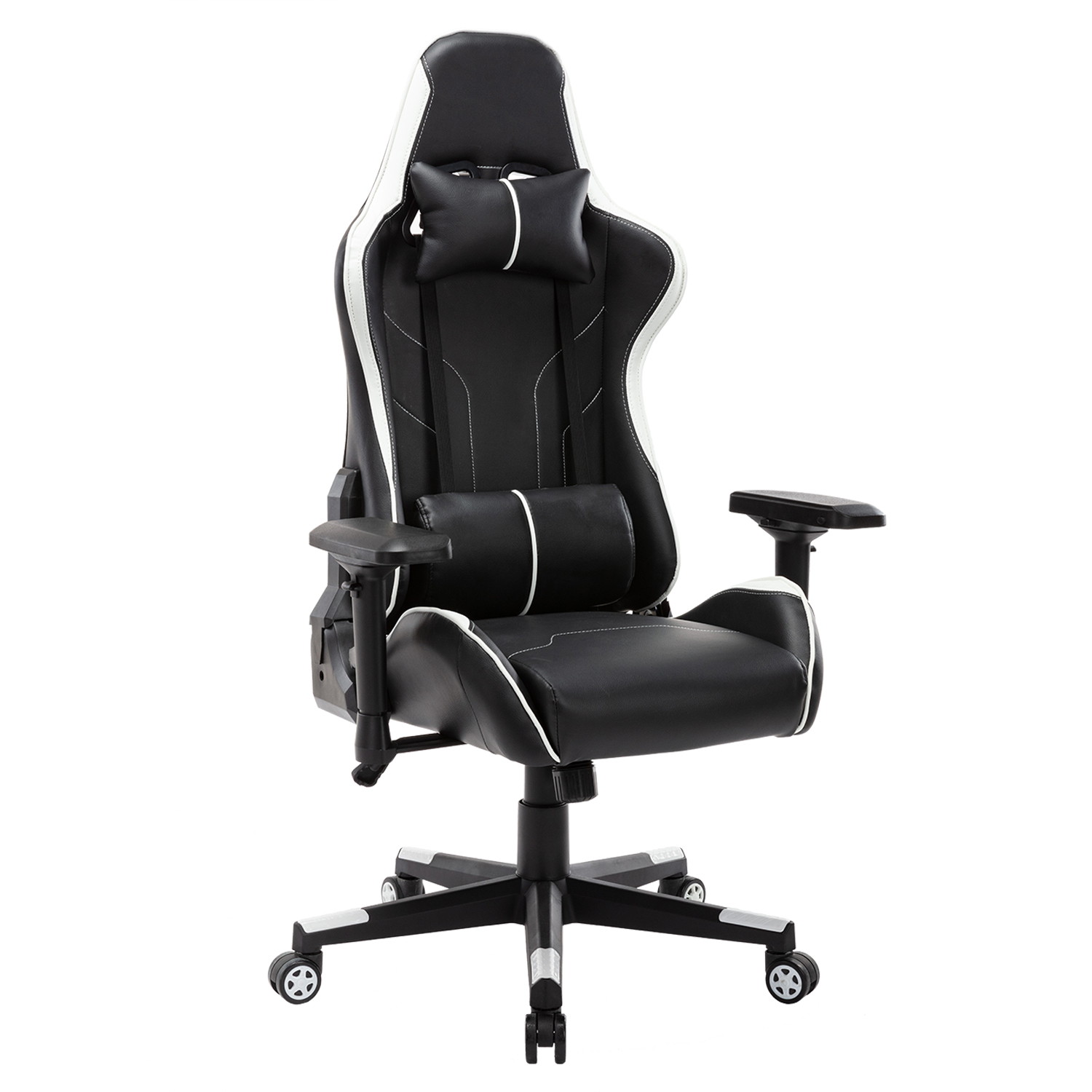 Gaming Chair Ergonomic PU Leather Office Chair High Back Computer Chair Adjustable Back Desk Chair with Adjustable Armrests Headrest and Lumbar Support