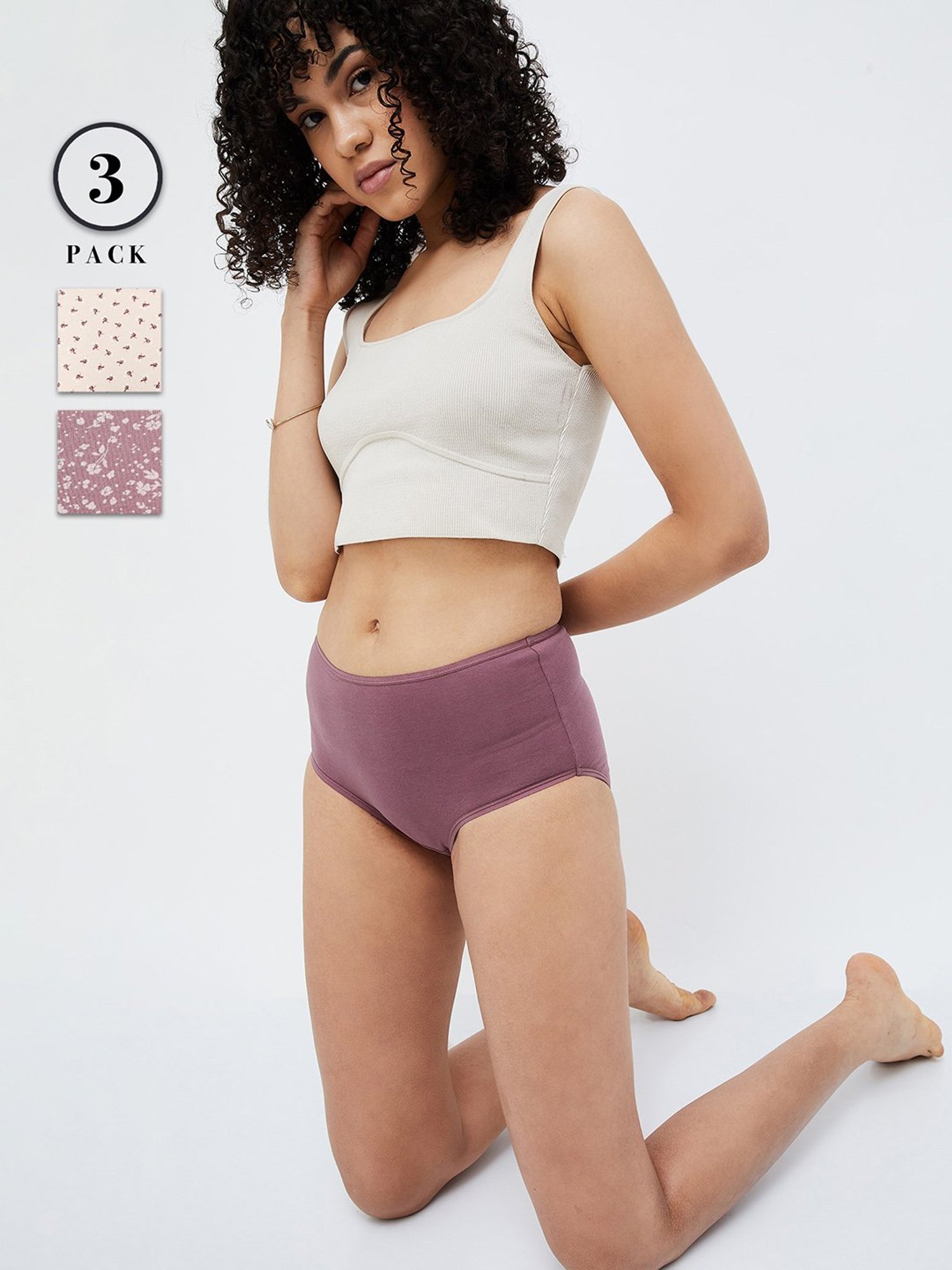 Ginger by Lifestyle Multicolor Printed Hipster Panty (Pack Of 3)