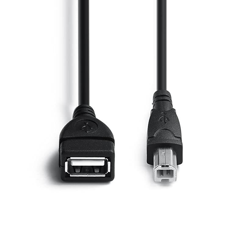 Pack USB 0 Cable A Female to USB B Male Cable for Printer Extender Connection Cables USBAFUSBBM Adapter USBAUSBB Cables Black