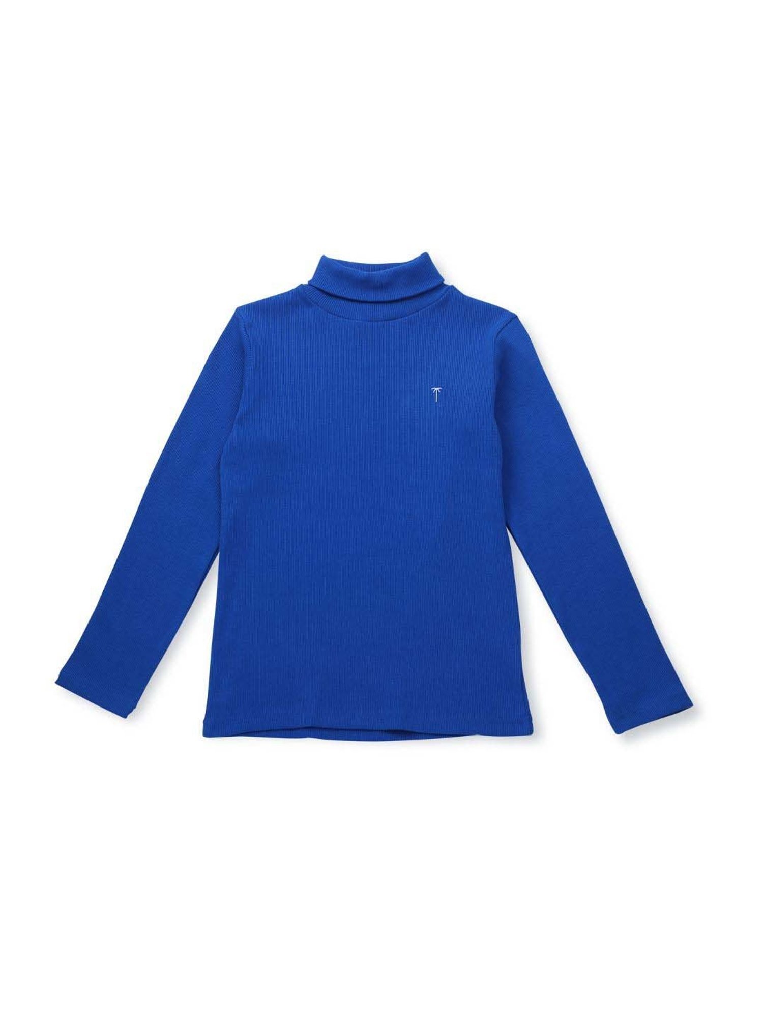 Palm Tree Kids Blue Cotton Regular Fit Full Sleeves Skivvy