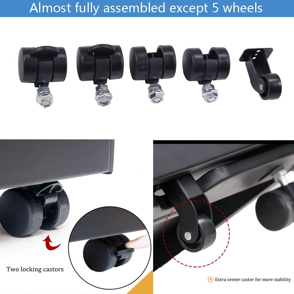 3-Drawer Metal Mobile File Cabinet with Lock, 20-1/2w x 15-1/2d x 23-3/8h, Black