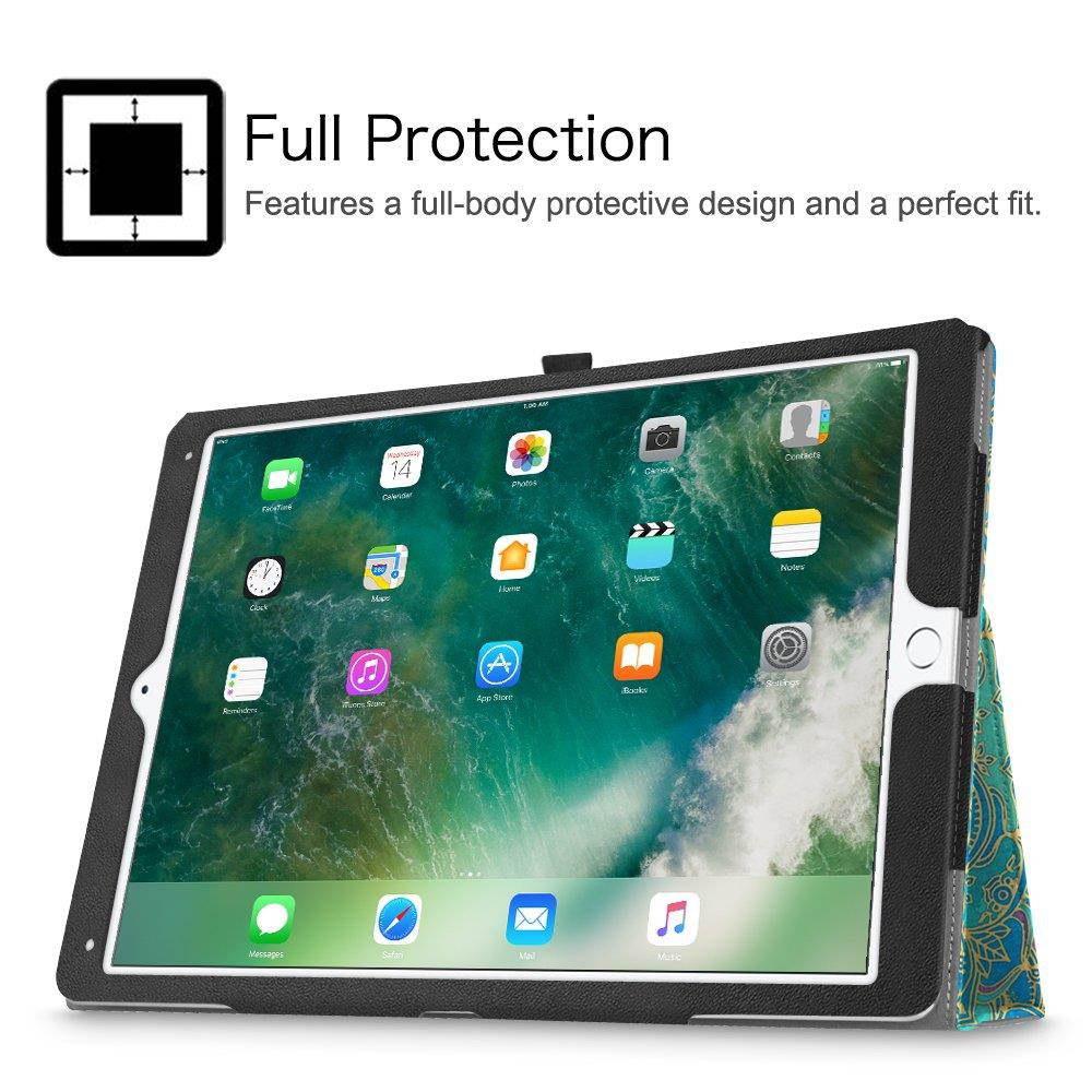 Fintie Folio Case for iPad Pro 12.9 (2nd Gen) 2017 / iPad Pro 12.9 (1st Gen) 2015 - [Corner Protection] Premium PU Leather Smart Stand Protective Cover with Auto Sleep/Wake (Shades of Blue)