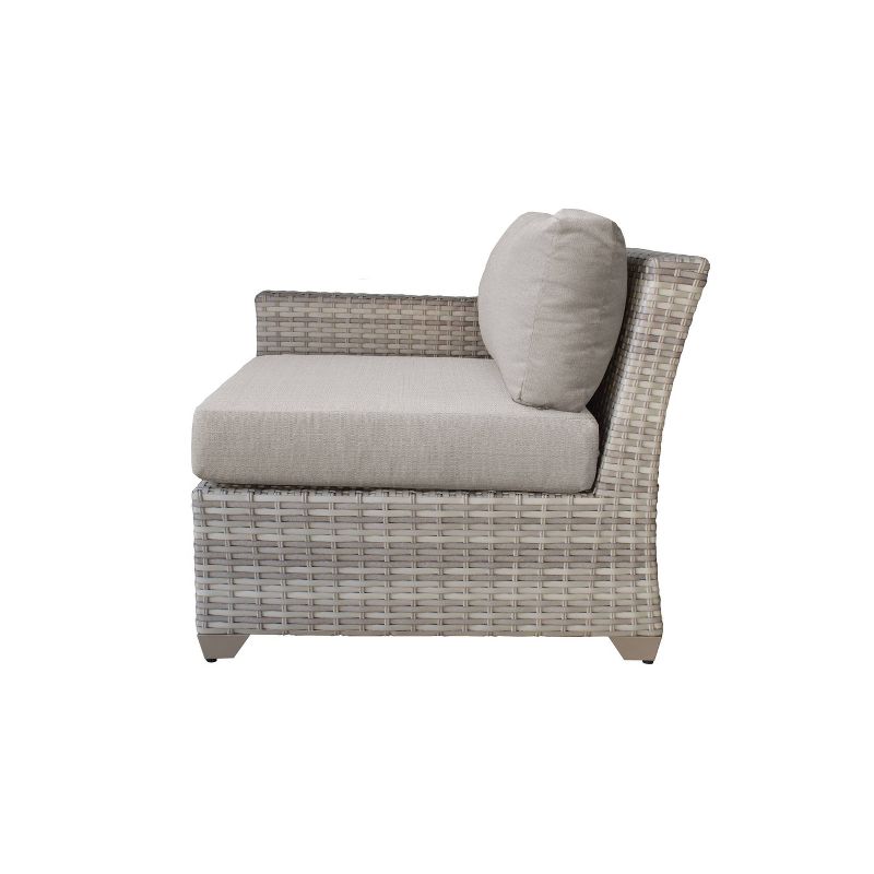 Nolin 7pc Sectional Weathered Brown Frame Sunbrella Spectrum Denim Fabric - La-Z-Boy