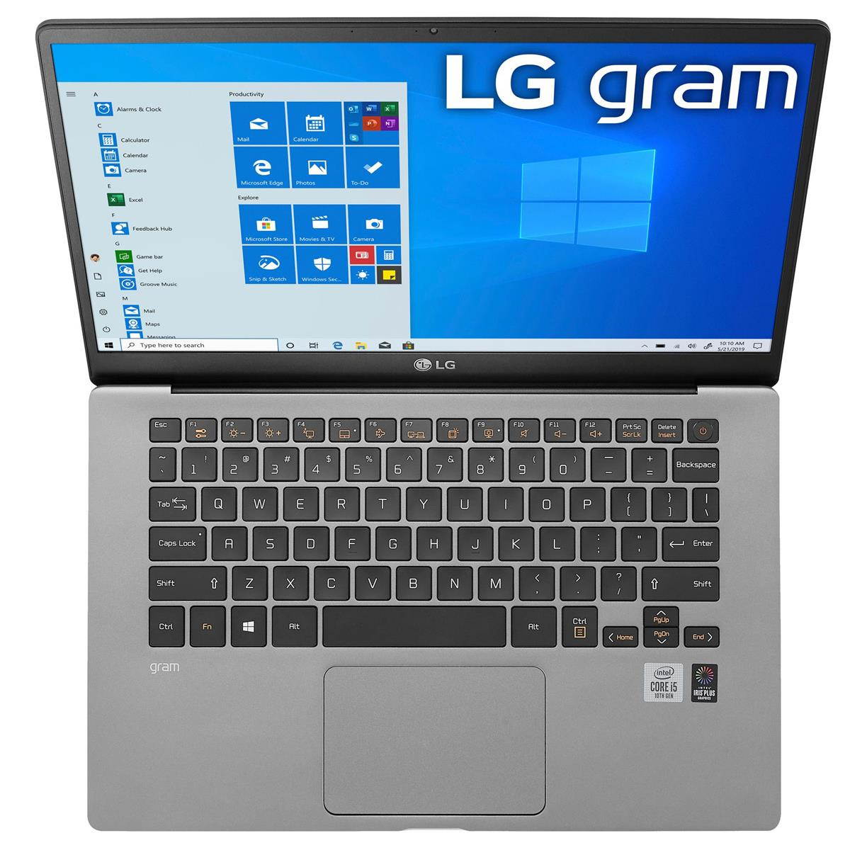 LG Gram 14" Full HD IPS Notebook Computer, Intel Core i7-1065G7 1.30GHz, 16GB RAM, 512GB SSD, Window 10 Home, Dark Silver