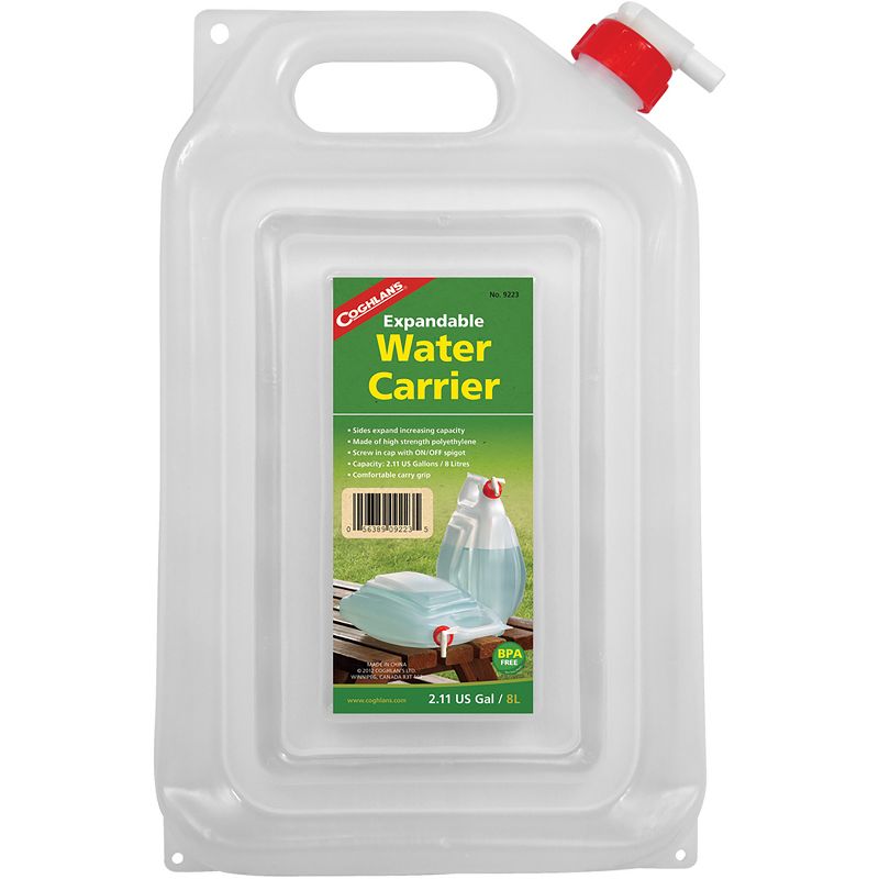 Coghlan's Expandable Water Carrier, 2-Gallon Camping Jug, Collapses for Storage