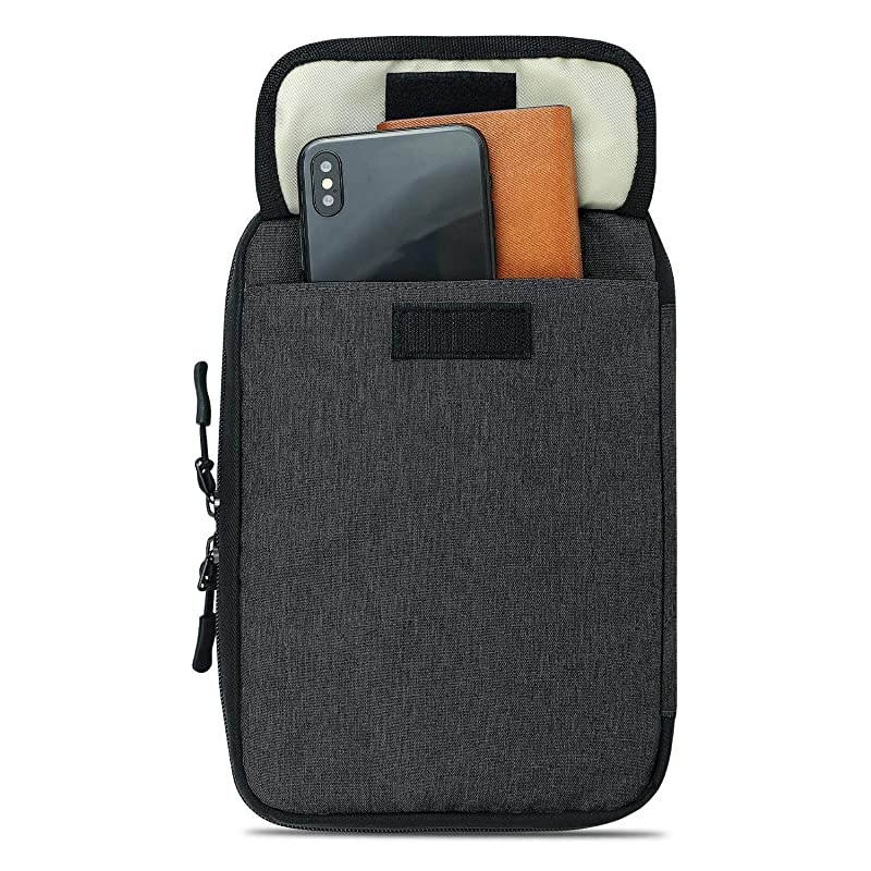 Cable Organizer Bag Electronics Accessories Carry Cases Portable Cord Organizer Bag for Cable Charger Phone USB SD Cardwith 8pcs Cable Ties Black