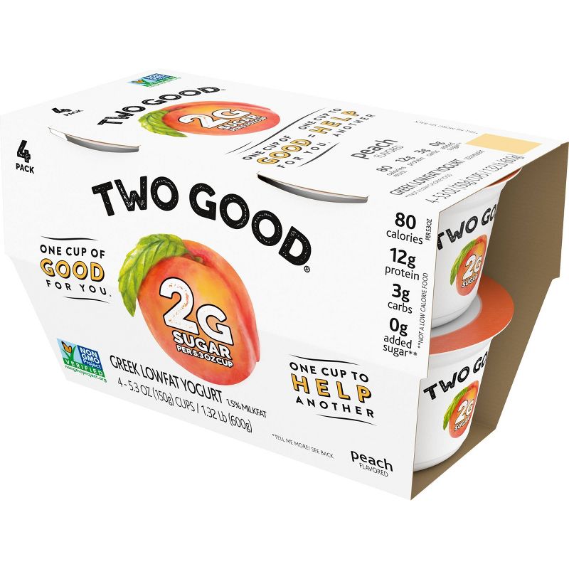 Two Good Peach Greek Yogurt - 5.3oz/4pk