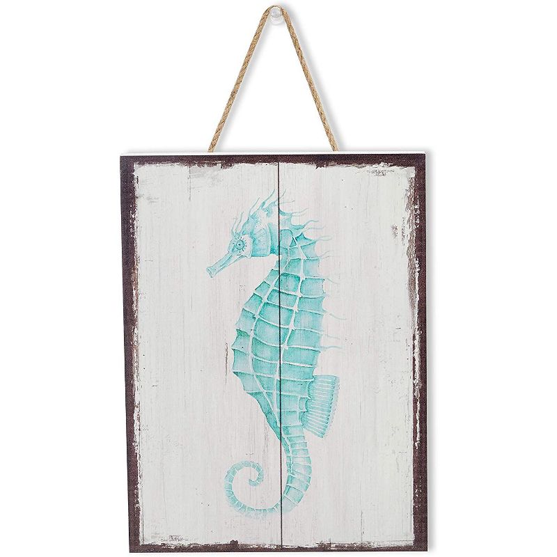 Farmlyn Creek 2 Pack Seahorse Hanging Wood Wall Art for Home Decor (6 x 8 in)