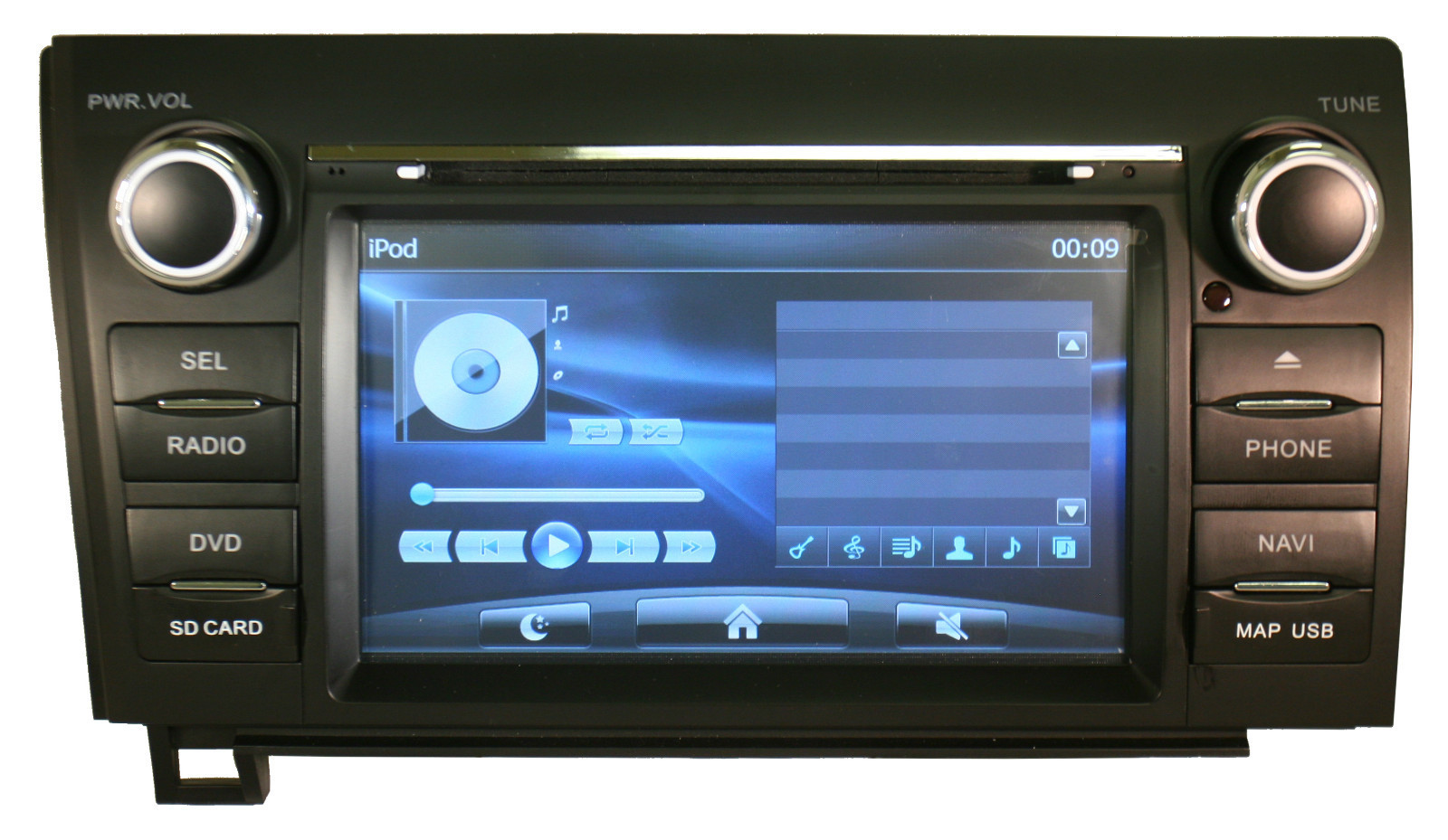 Toyota Tundra 2007-2012 K-Series In-Dash Multimedia Navigation GPS System Radio FM/AM Aux iPod DVD USB CD SD Double Din Bluetooth