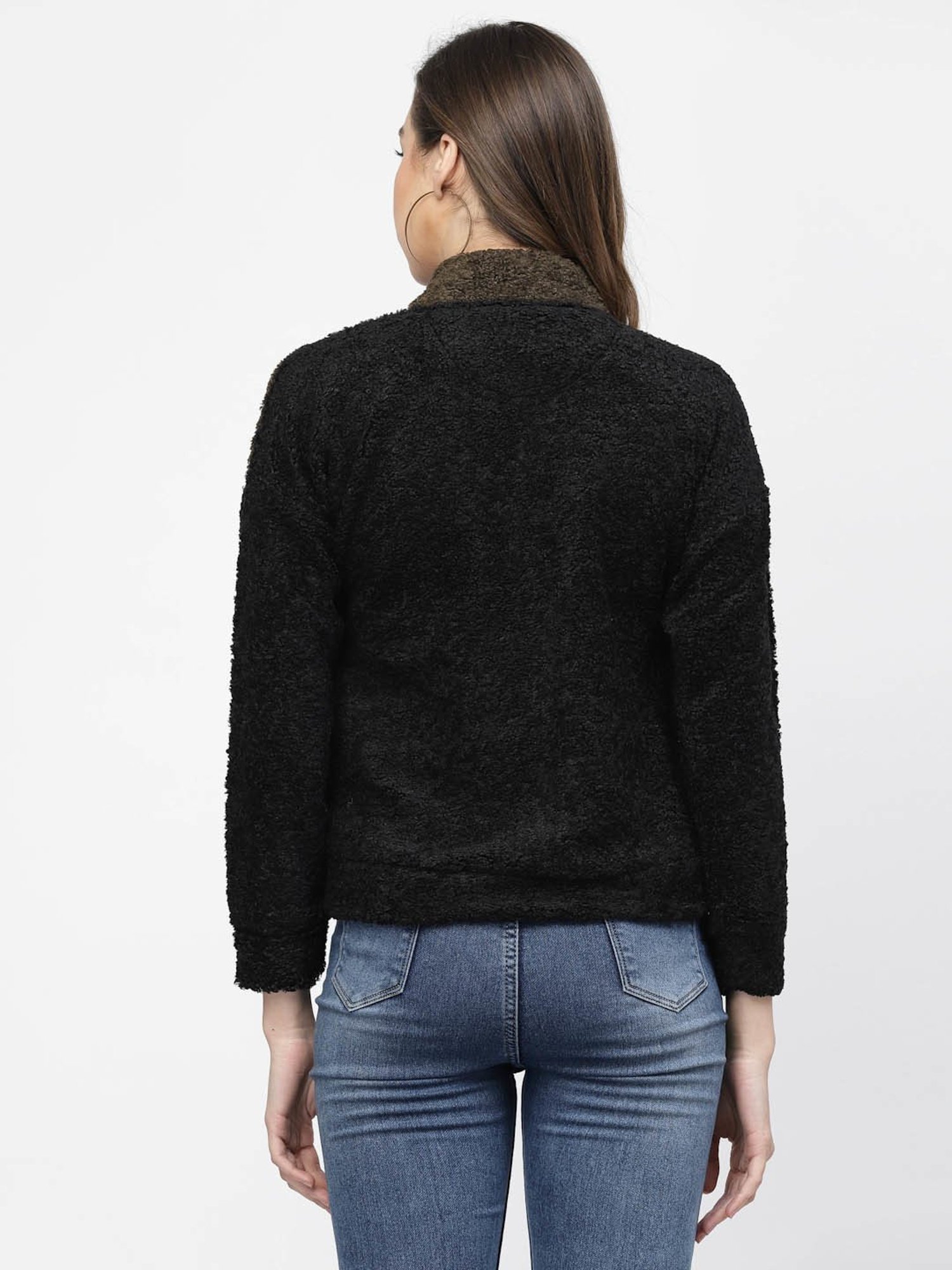 Juelle Black & Olive Color-Block Pullover