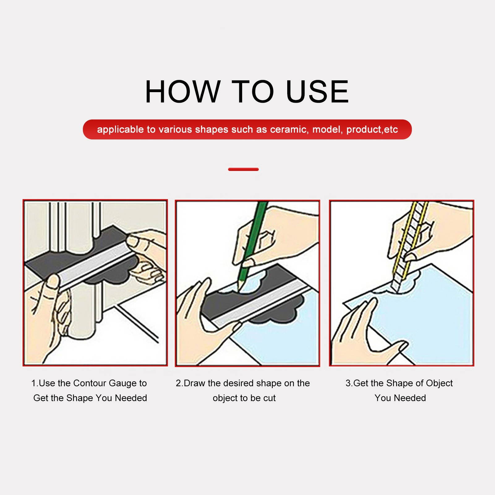 4.7Inches/ 120MM Contour Gauge Duplicator Irregular Shaping Measure Ruler for Woodworking Tracing Flooring Molding Repairing DIY Decoration