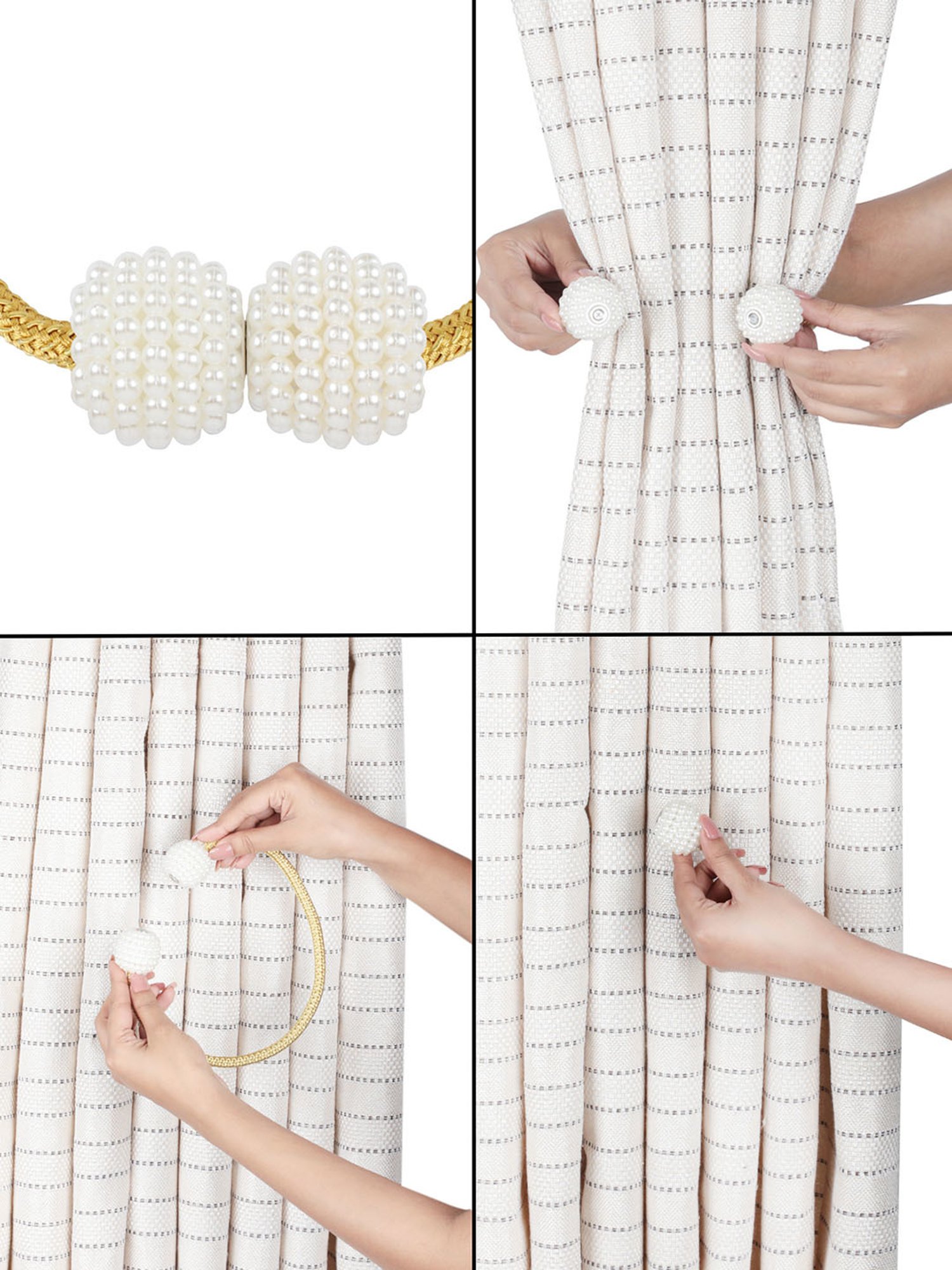 Romee Yellow Polyester Solid Curtain Tie and Hold Backs