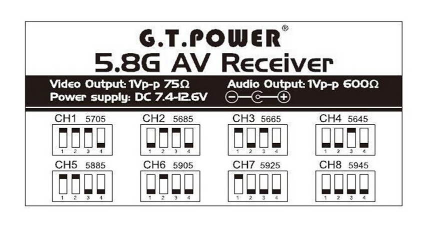 WWH- 1set G.t.power FPV Combo 5.8g 250mw A/v Video Audio Microwave Transmitting Module Tx + Receiver Module Rx