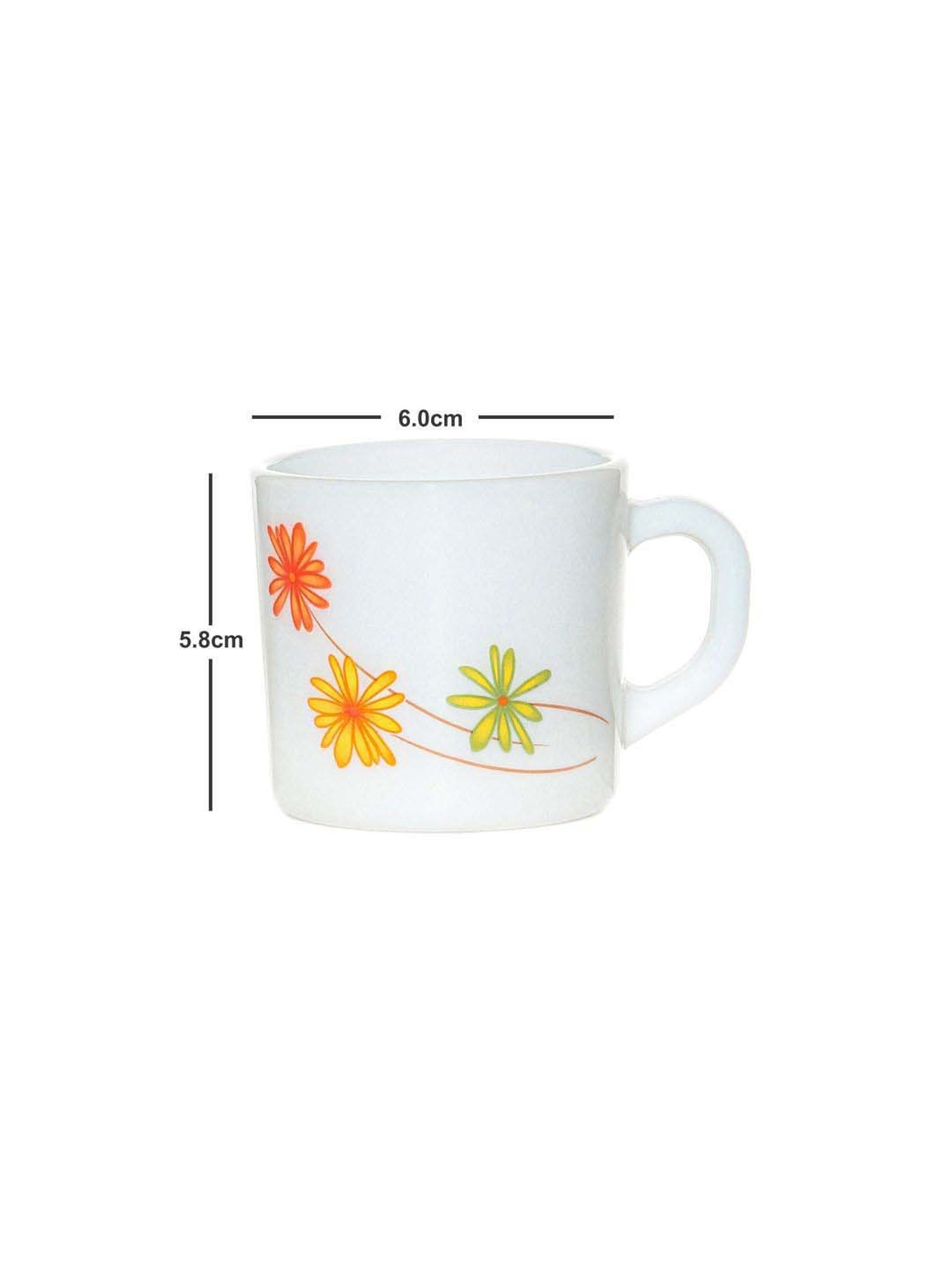 Cello Multicolor Glass Coffee Mug (0.1 L) - Set of 12