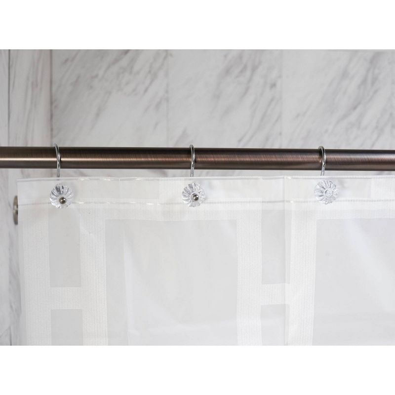 Acrylic Petals Flora Shower Curtain Hooks Medium Clear Set of 12 - Elegant Home Fashions
