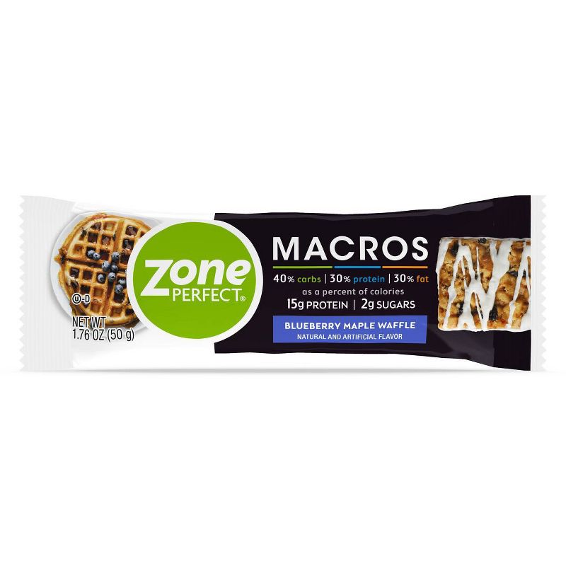 Zone Perfect Macros Blueberry Maple Waffle Nutrition Bars - 8.8oz/5ct