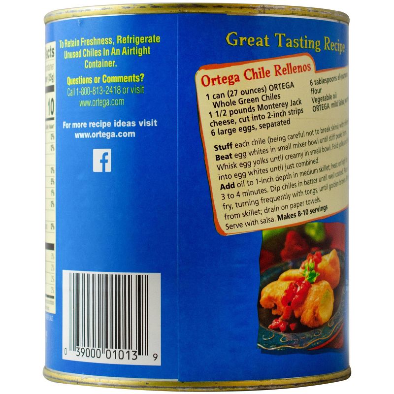 Ortega Whole Green Fire Roasted Chiles 27oz
