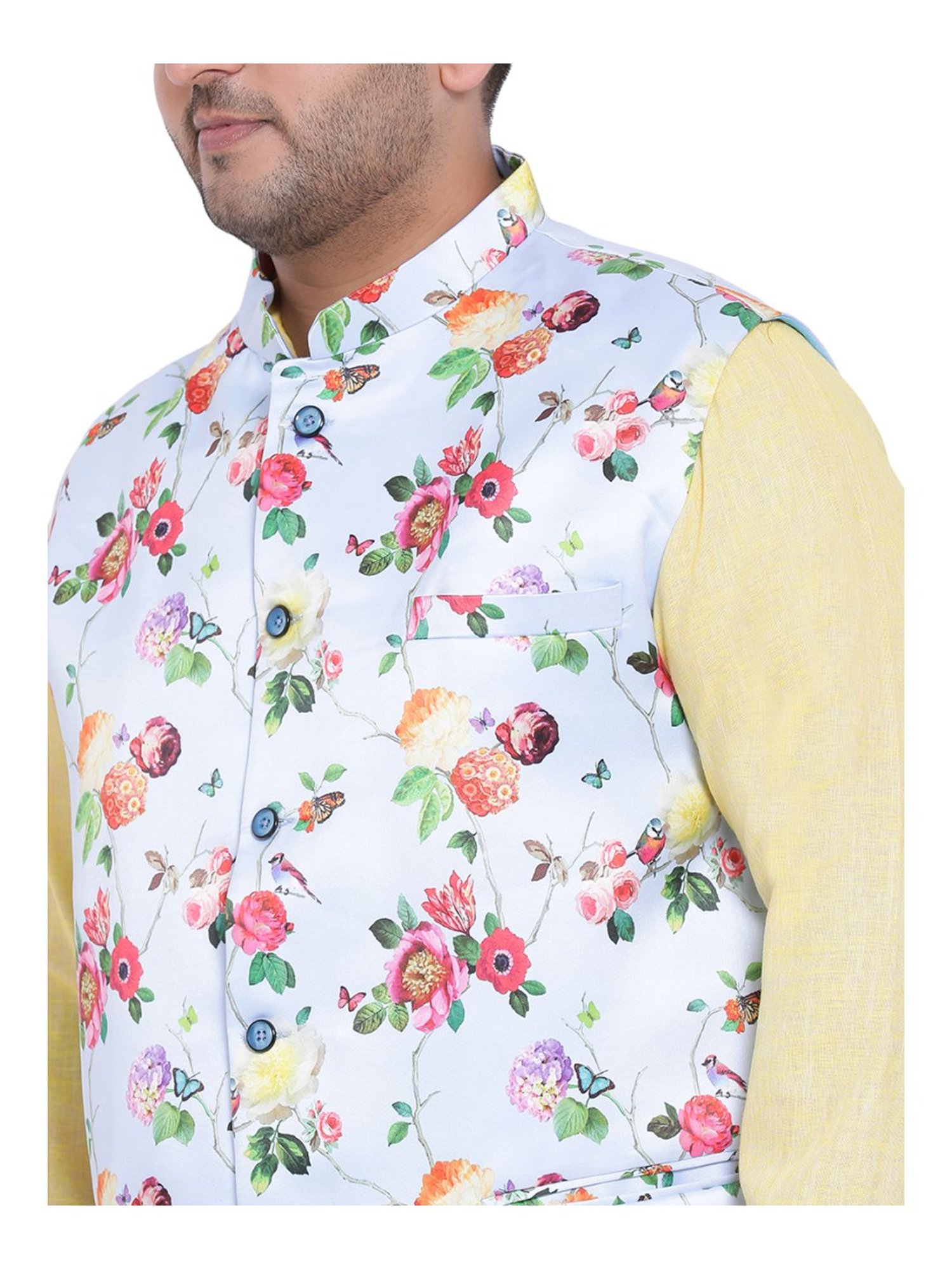 Vastramay White Cotton Straight Fit Embroidery Ethnic Suits