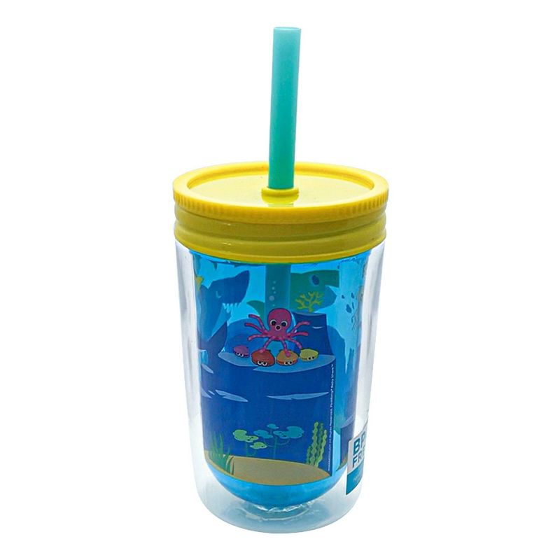 Pinkfong Baby Shark 12.5oz Plastic Tumbler with Lid and Straw
