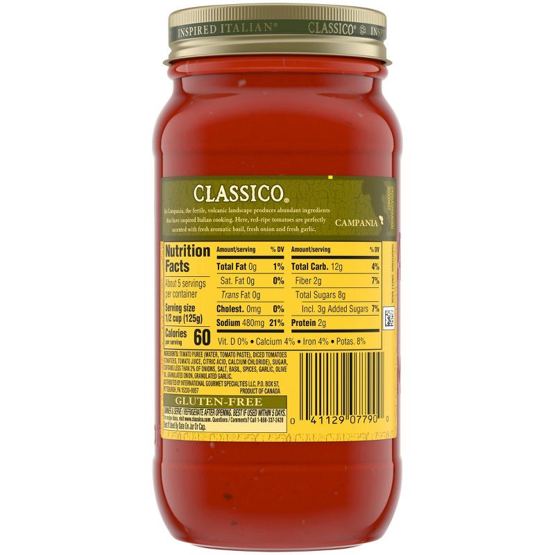 Classico Traditional Sweet Basil Pasta Sauce 24oz