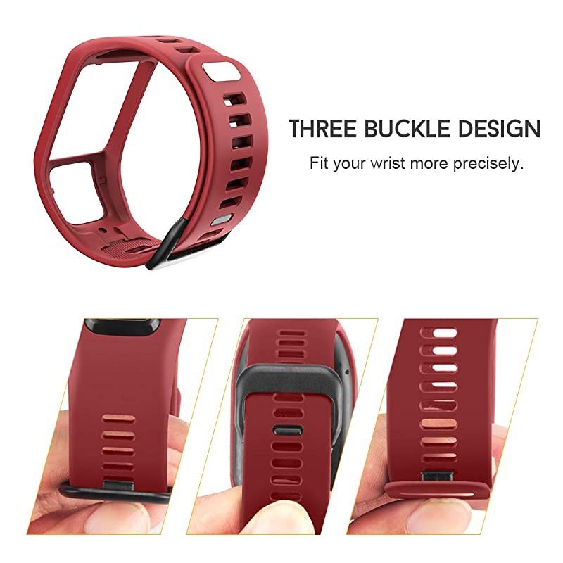 Silicone Watch Band Replacement for SparkSpark 3Golfer 2AdventurerRunner 23 Smartwatch for Man WomenRed