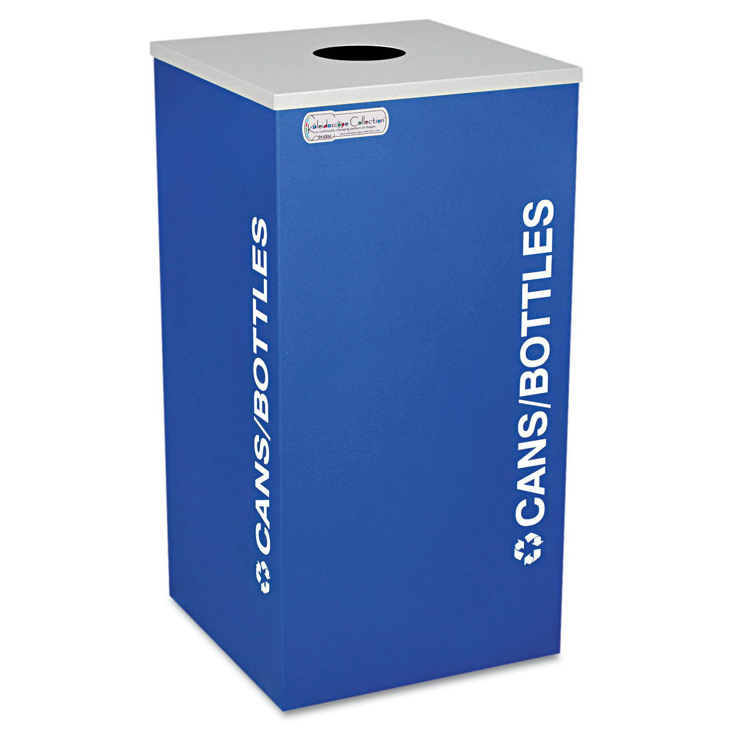 Ex-Cell Kaleidoscope Collection Recycling Receptacle 24gal Royal Blue RCKDSQCRYX