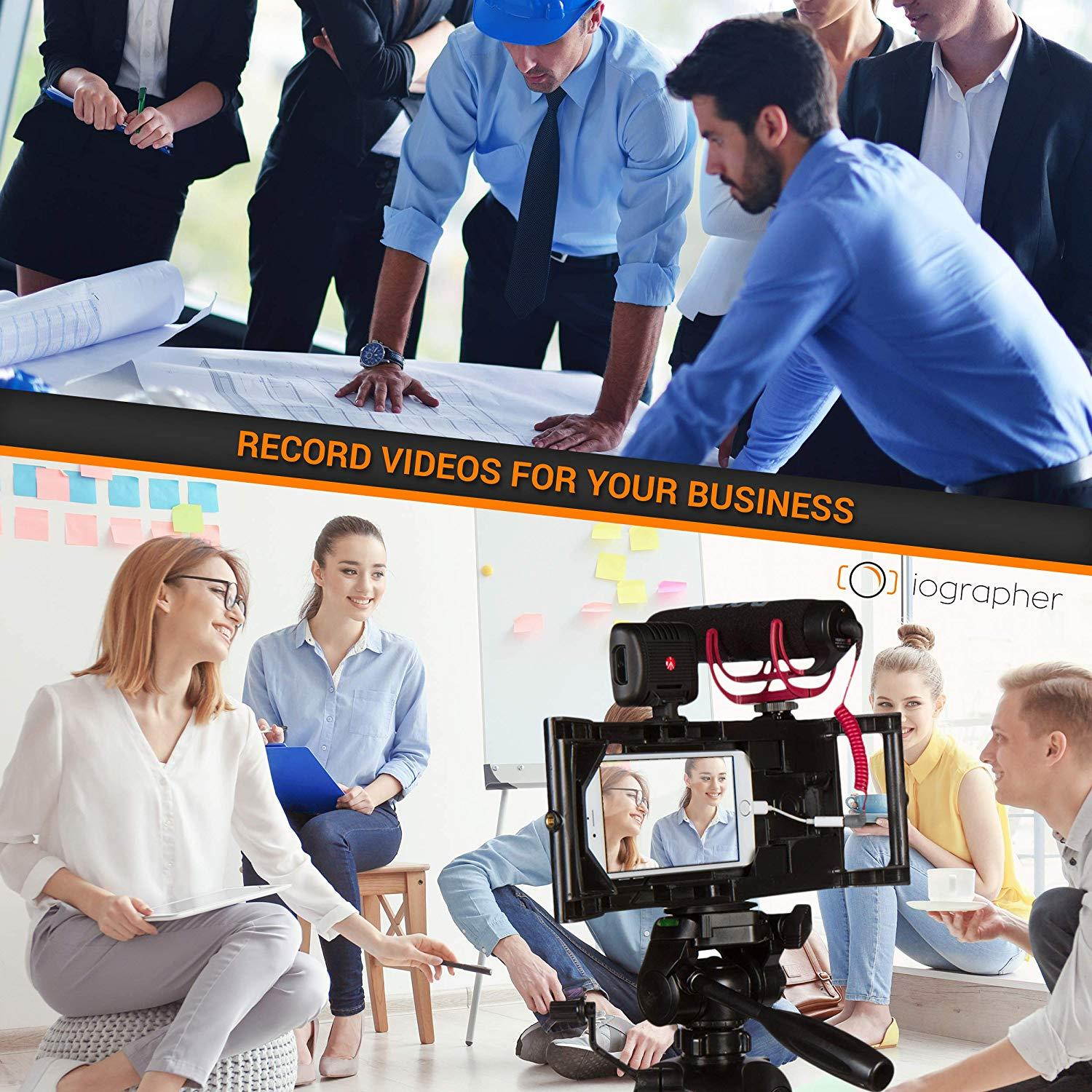 Filmmaking Case Smartphone Video Rig for Apple iPhone, Android, Samsung or Any Mobile Phone with Lens Adapter, Tripod Mount and Stabilizer Grip - USA Made by IOgrapher - Accessories Not Included