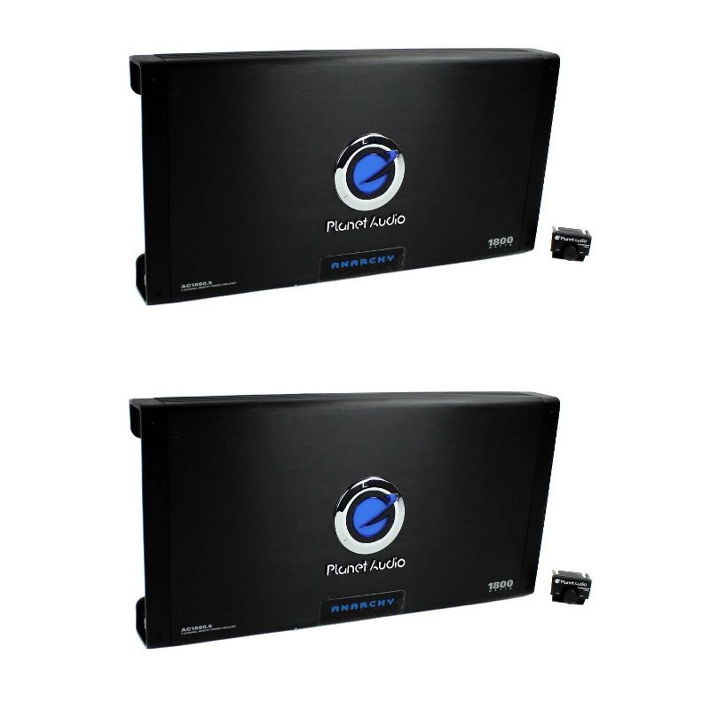 Planet Audio AC1800.5 1800W 5 Channel Car Amplifier Power Amp + Remote (2 Pack)