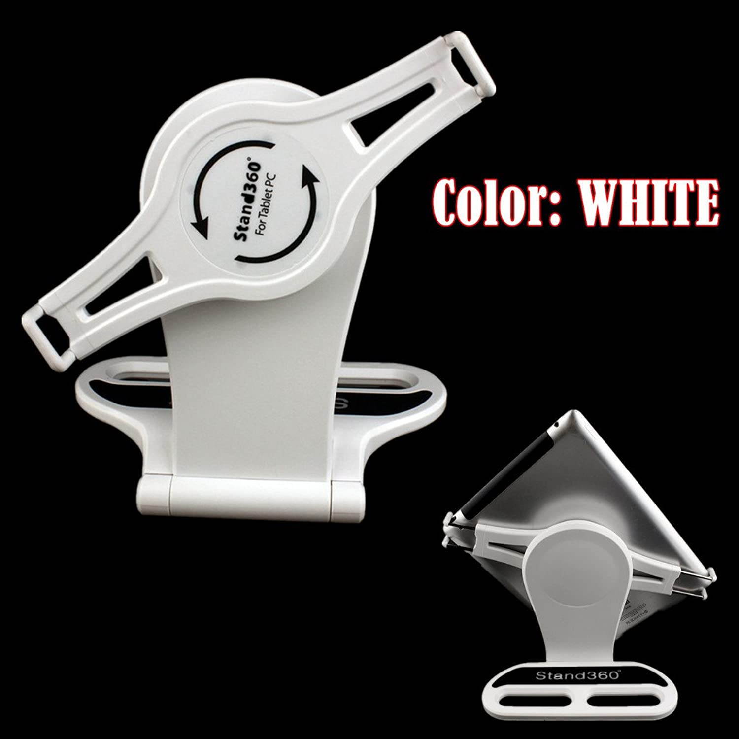 Kastar 360 Swivel Rotating Stand Holder Tabletop Stand with Collapsible Base for All iPad Series: iPad1, iPad2, iPad3, iPad4, iPad Mini, iPad Air, Samsung Galaxy Tablets and 7"-10" Tablet PC (White)
