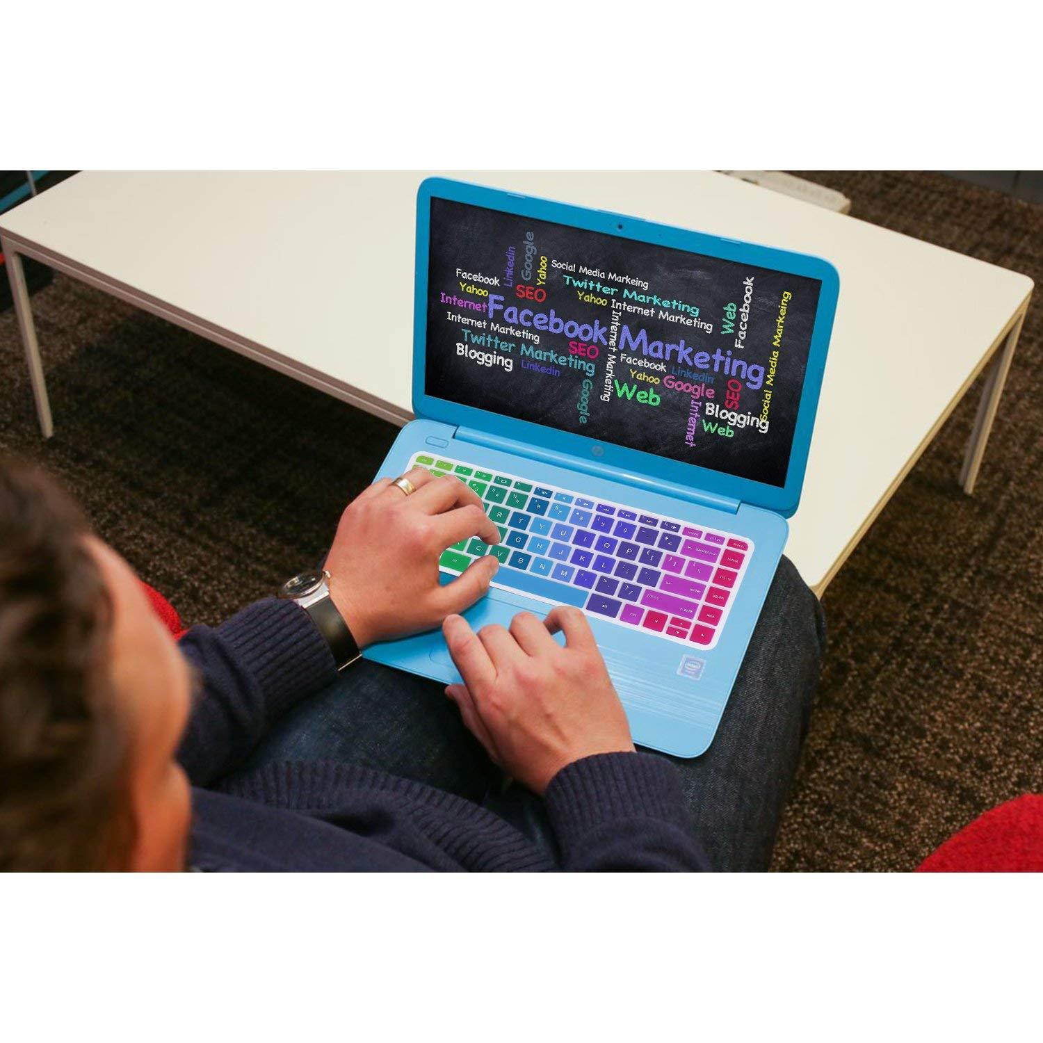 Keyboard Cover Compatible HP Stream 14 Inch Laptop /2018 2017 New HP Stream 14 Inch /14 Inch HP Pavilion 14-ab 14-ac 14-ad 14-al 14-an Series -Rainbow