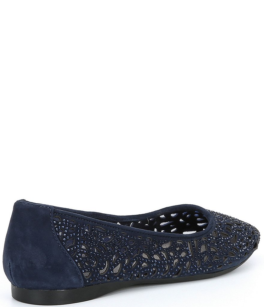 Alex Marie Altana Suede Laser-Cut Rhinestone Flats
