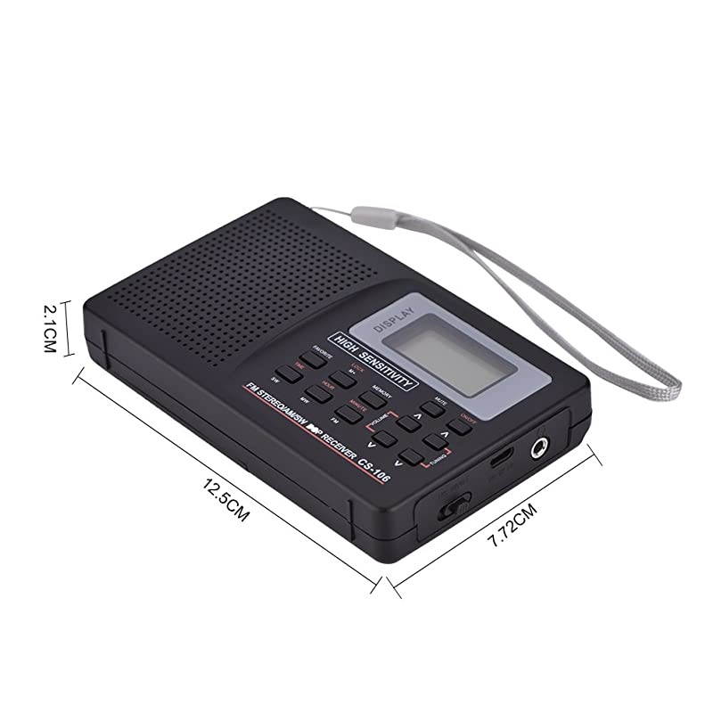 Full Frequency Receiver Radio with Alarm Clock FMAMSWLWTV Sound Full Frequency Receiving LCD Display Short Wave Stereo Mode Portable RadioType 1