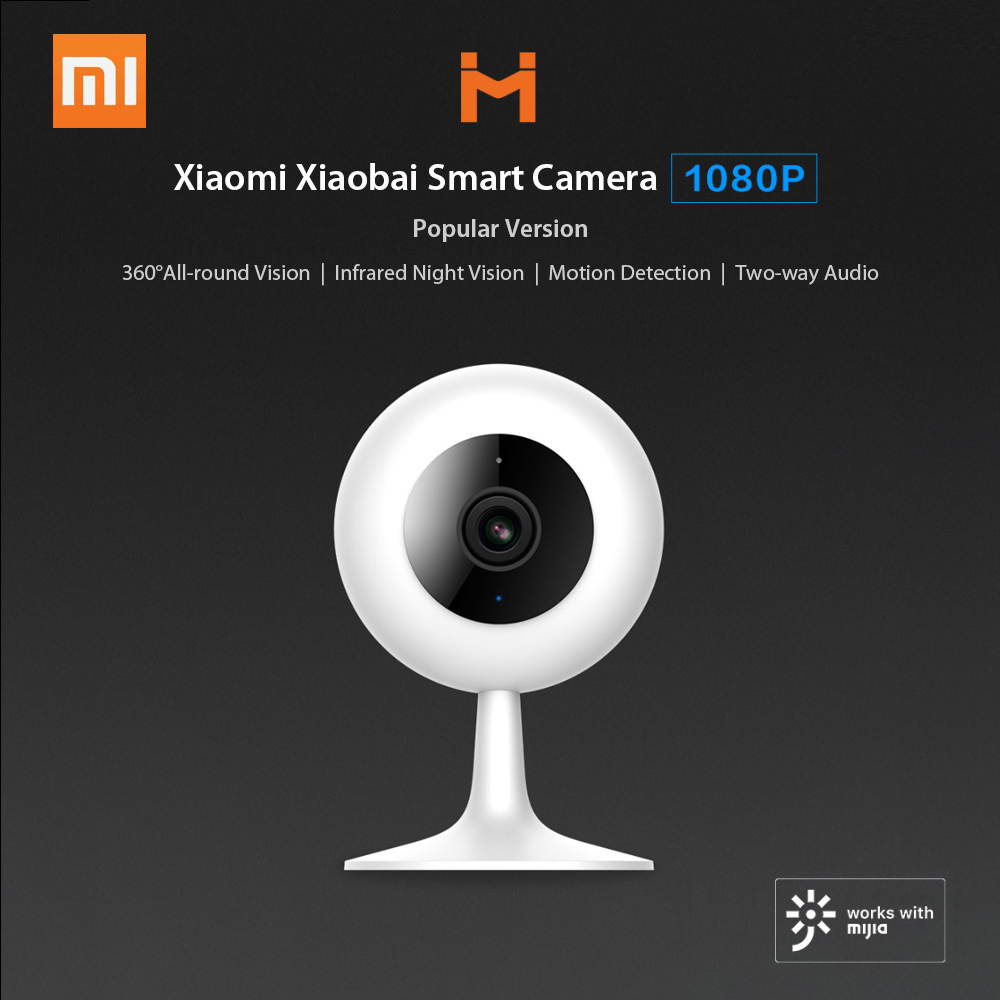 Original Xiaomi Mi Xiaobai Smart Camera 1080P FHD Wireless Wifi Smart Home Security Camera Night Vision 360 Angle Popular Version