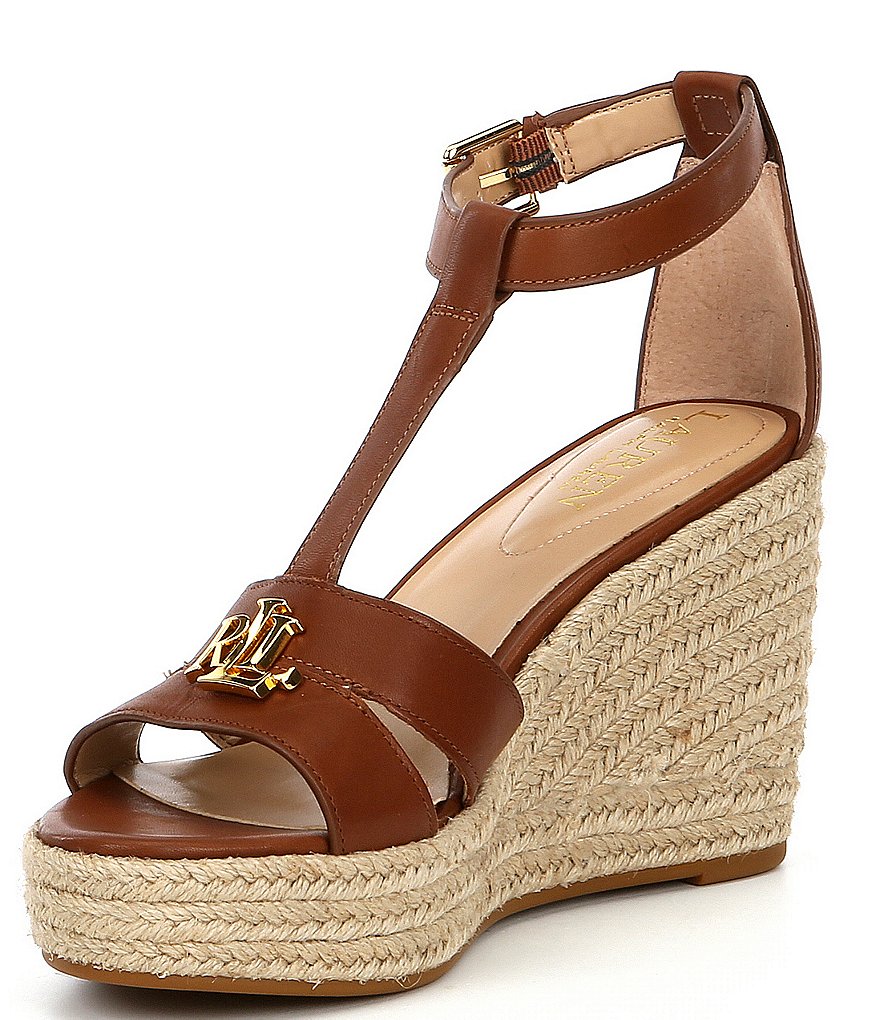 Lauren Ralph Lauren Hale Leather Espadrille Wedges