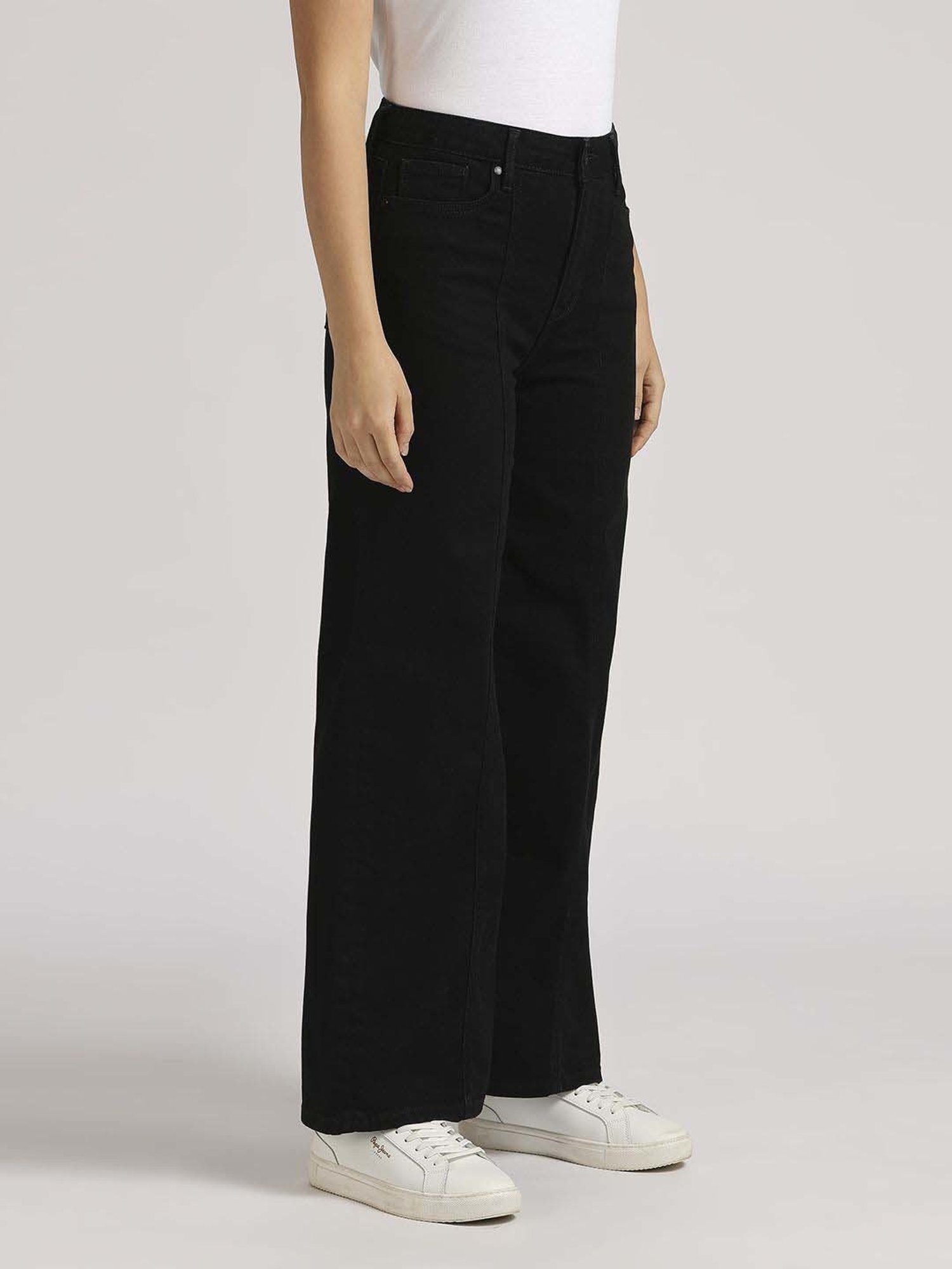 Pepe Jeans Black High Rise Flared Jeans