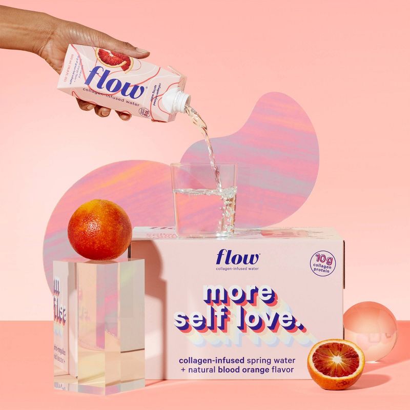 Flow Blood Orange Collagen Water - 16.9 fl oz Carton
