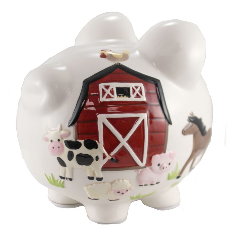Bank 7.75" Barnyard Piggy Bank Horse Pig Cow Rooster  -  Decorative Banks