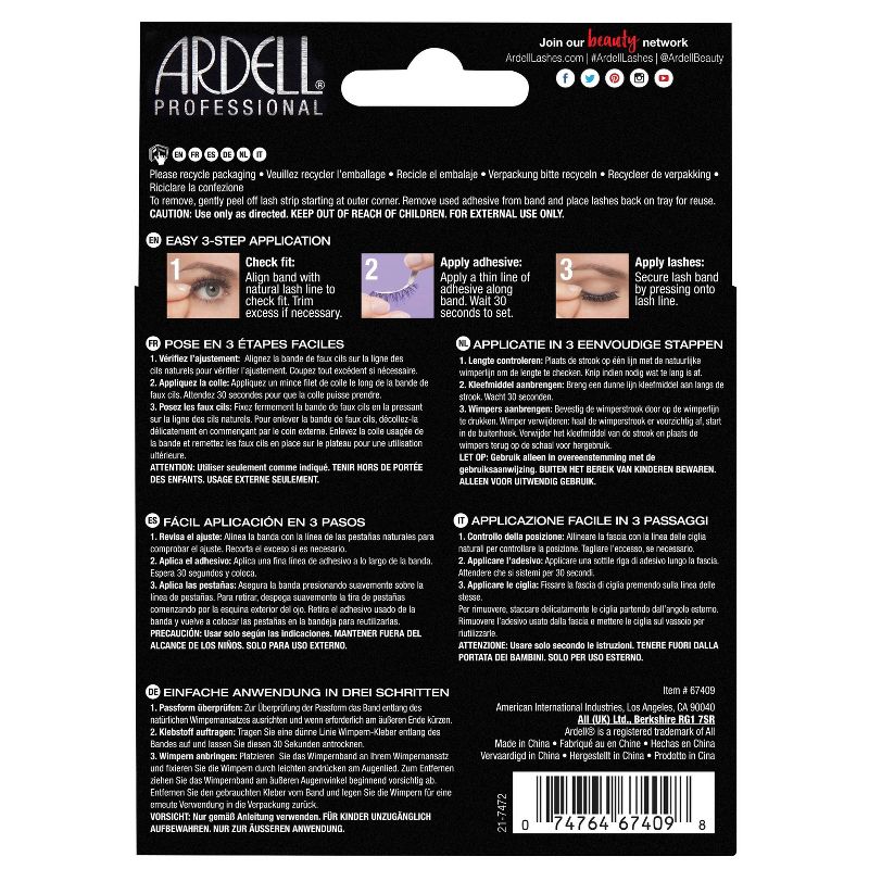 Ardell Faux Mink Wispies False Eyelashes - Black - 4pr