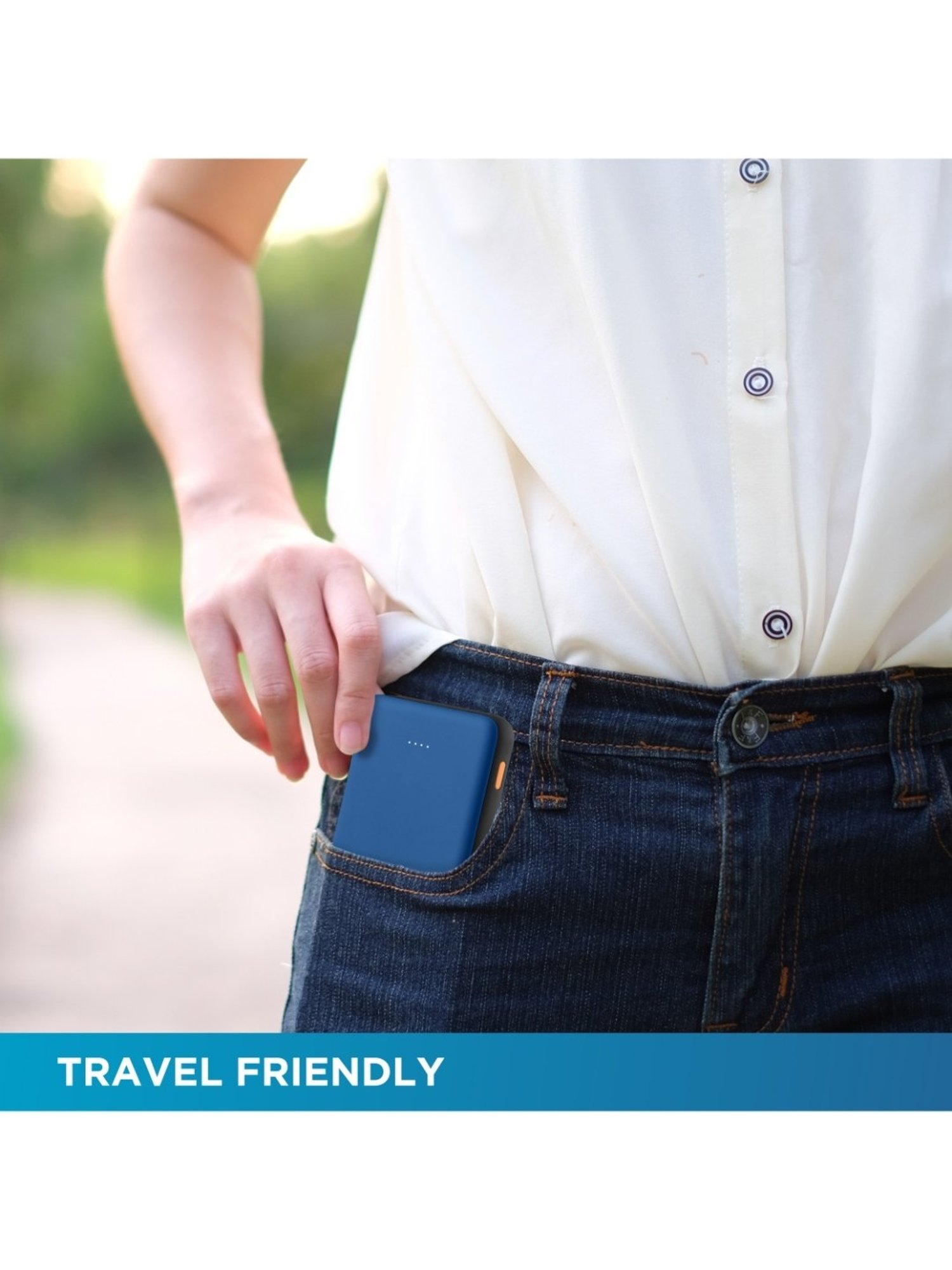 URBN 10000 mAh Ultra Slim 12W Power Bank with Type C Input-Output (Bright Blue)