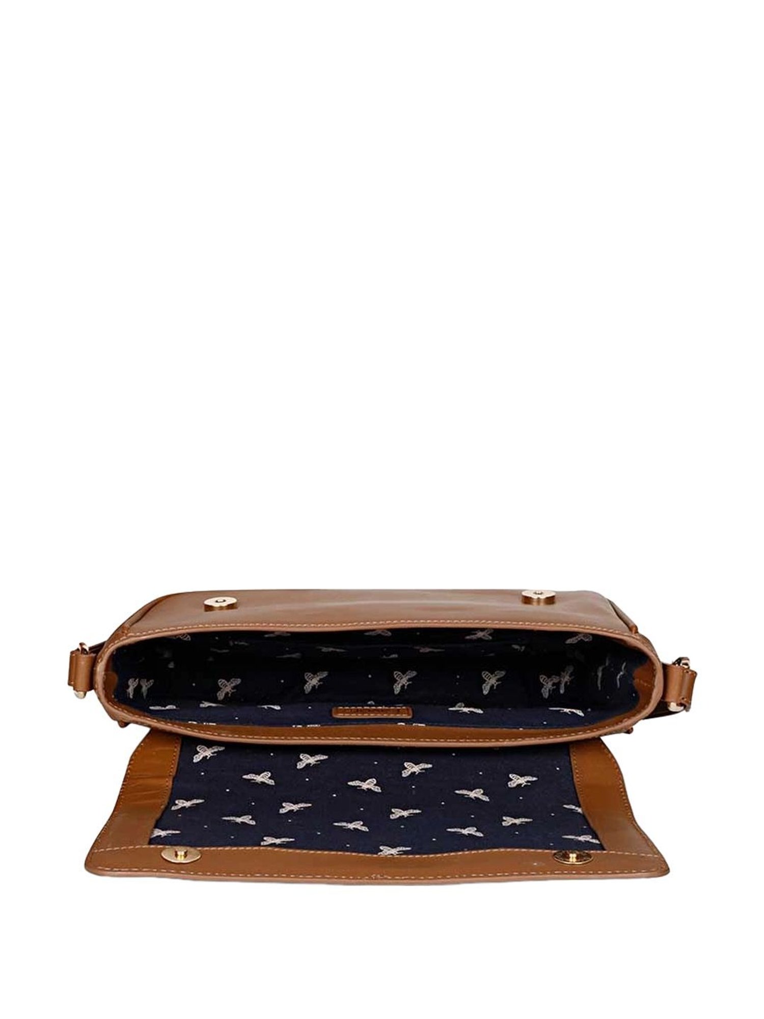 Saint G Tan Solid Medium Sling Handbag