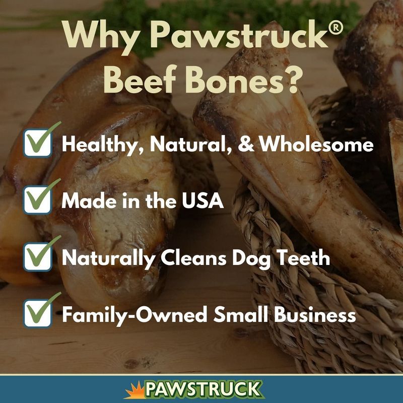 Pawstruck Meaty Dog Bone - Bulk Beef Dog Dental Treats & Chews, Made in USA, American Made, Shin Femur Meat Bone - 1 Bone(s)