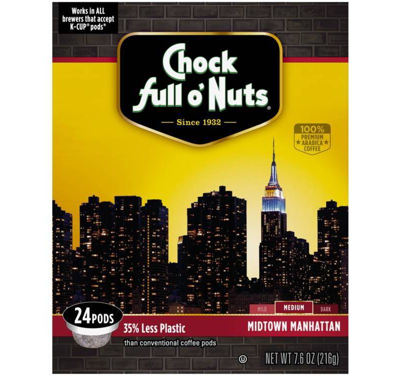 Chock Full MidTown Medium Roast Coffee -Single Cup - 24ct/5.7oz
