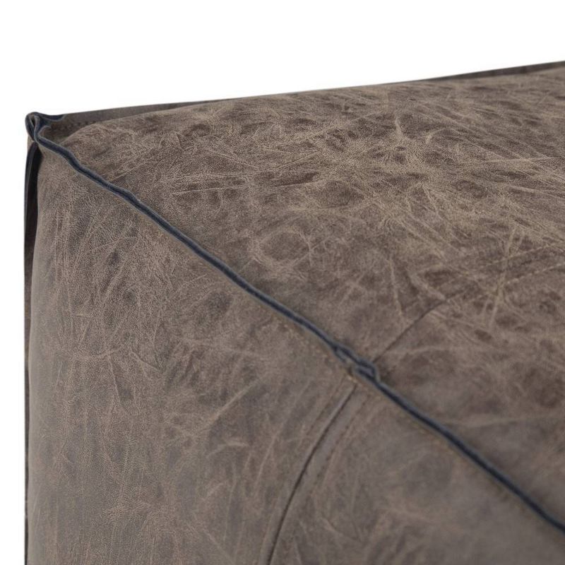Dante Square Pouf Distressed Brown - WyndenHall