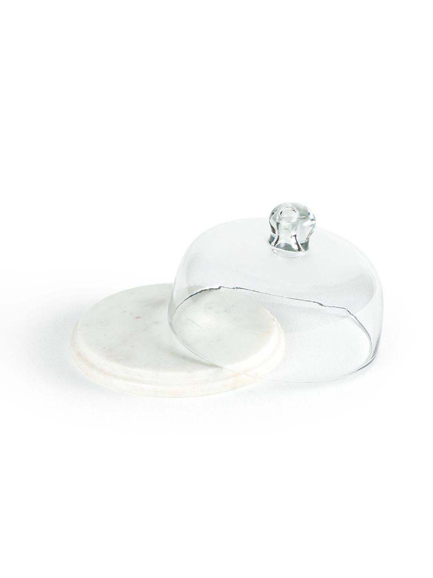 ellementry Baker'S Transparent Glass Cloche with Base - Set of 1