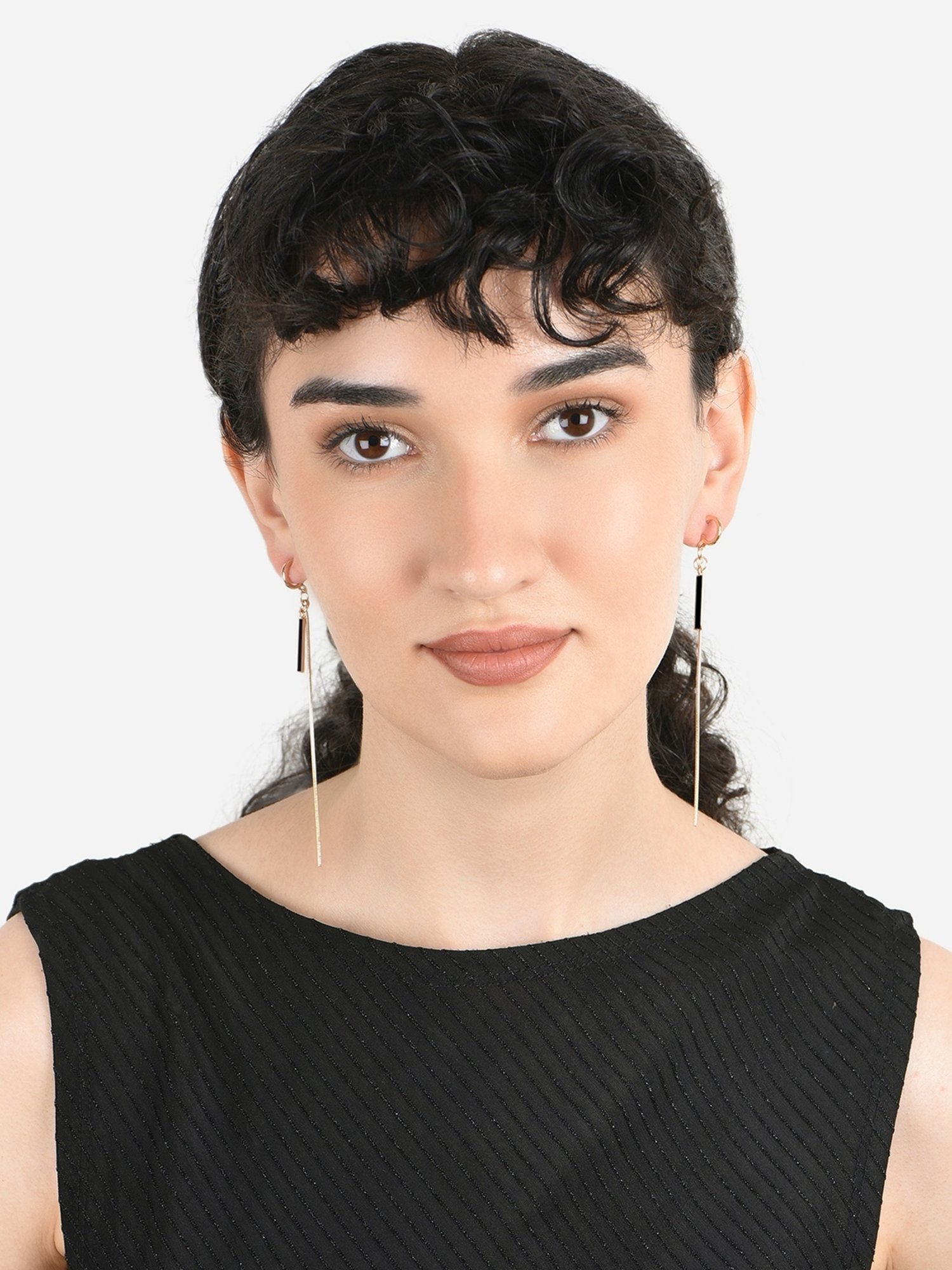 ToniQ Attractive Long Strand Enamel Fusion Look Alloy Blue Drop Earrings for Women