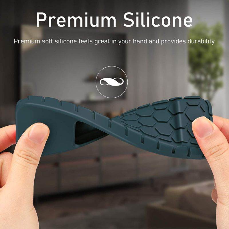 Fintie Protective Case for Apple TV 4K/ HD Siri Remote (1st Gen) - Honey Comb Lightweight Anti Slip Shockproof Silicone Cover for Apple TV 5th 4th Gen Siri Remote Controller, Dark Cyan