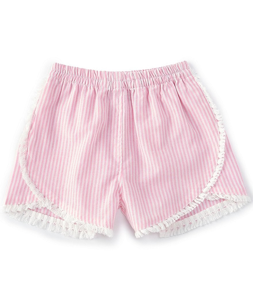Flapdoodles Little Girls 2T-6X Tassel-Fringe Floral Woven Shorts